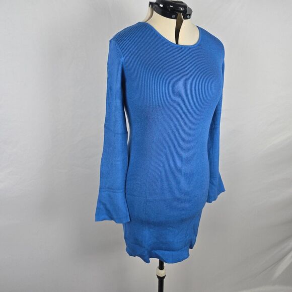 Koinshha Sweater Dress Women's XL Blue Slim Fit Long Sleeve Pullover Round Neck - Picture 16 of 16